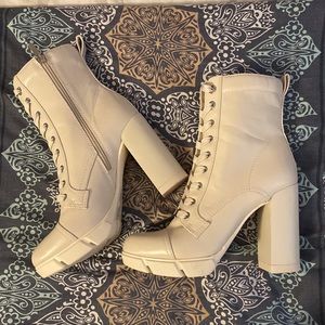Platform Heel Combat Booties